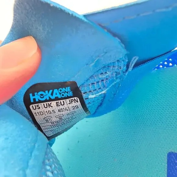 Hoka Mens Size 11D Mach X 2 Racing Running Shoes Sneakers Skyward Blue Cobalt